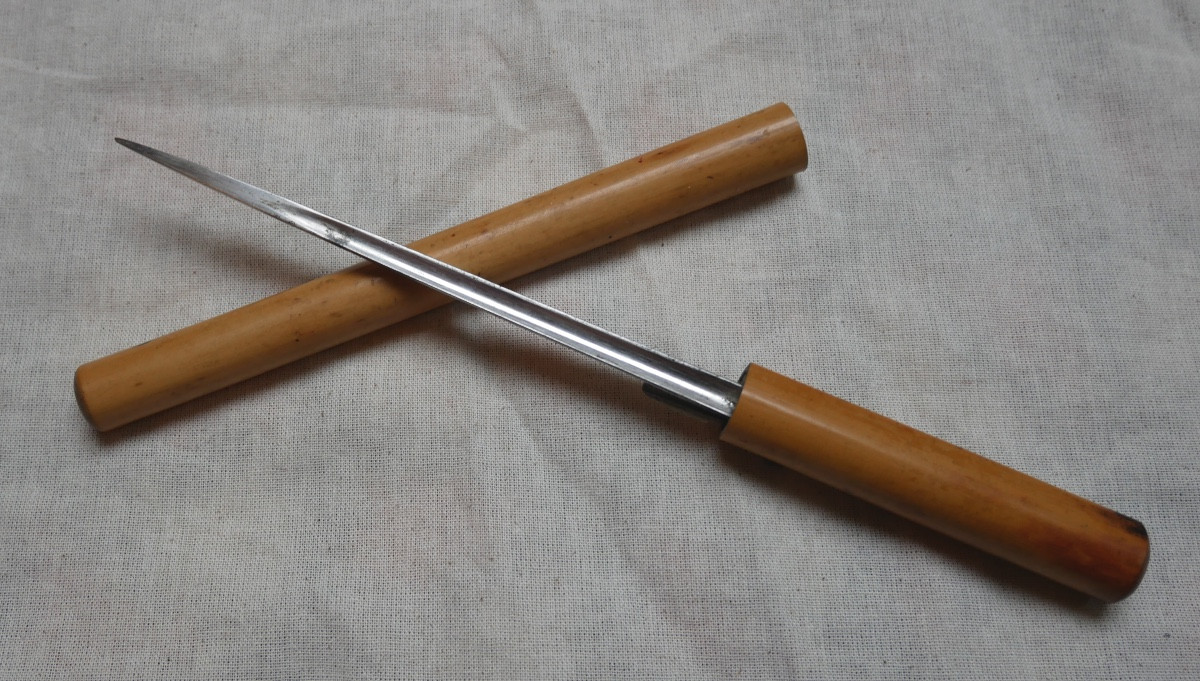 Stylet, dague en Jonc de Malacca, Pique-couille, XIXème siècle