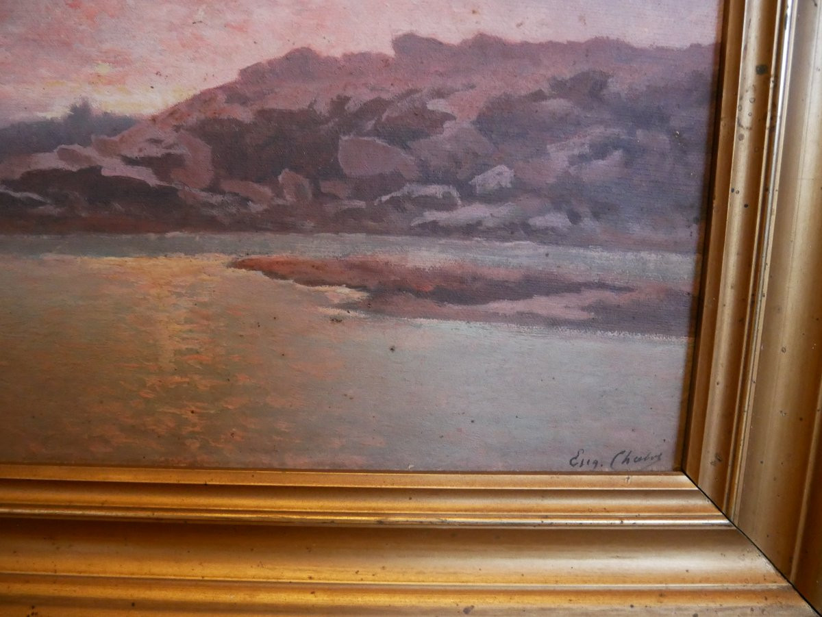 Huile sur Toile, Paysage côtier, Quiberon, Signé, 1900-photo-2