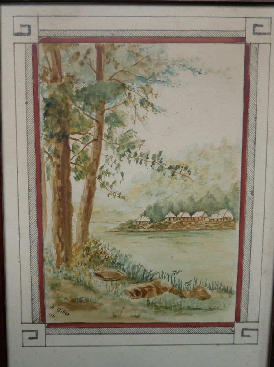 Paire d'Aquarelles, Scènes Indochinoises, A. Gilles, 1922-photo-3