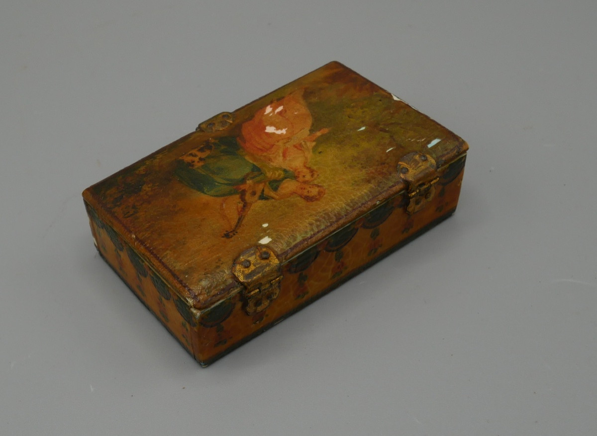 Quadrille Game Box In Arte Povera, Romantic Scene, 18th Century-photo-2