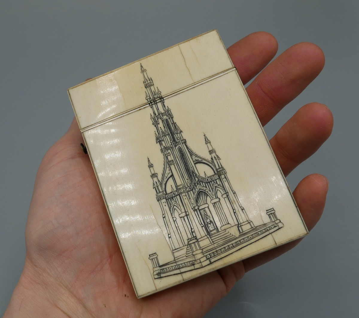 Etui à Cartes à décor Architecturé, Paysages, XVIIIème, XIXème siècle-photo-3