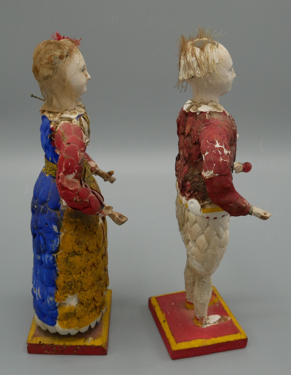 Couple de Paludiers en Coquillages, Guérande, Bretagne, XIXème-photo-3