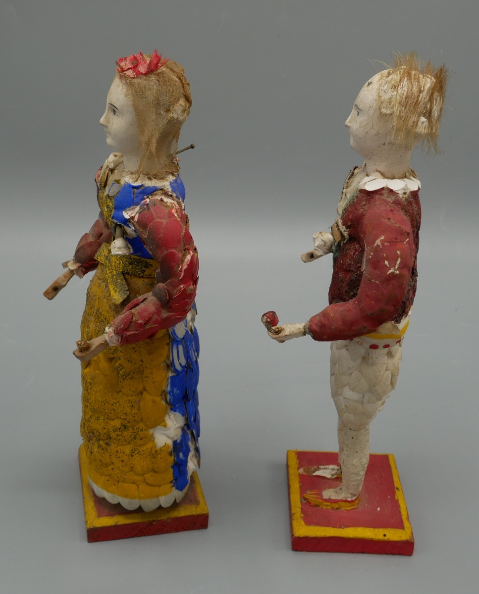 Couple de Paludiers en Coquillages, Guérande, Bretagne, XIXème-photo-1