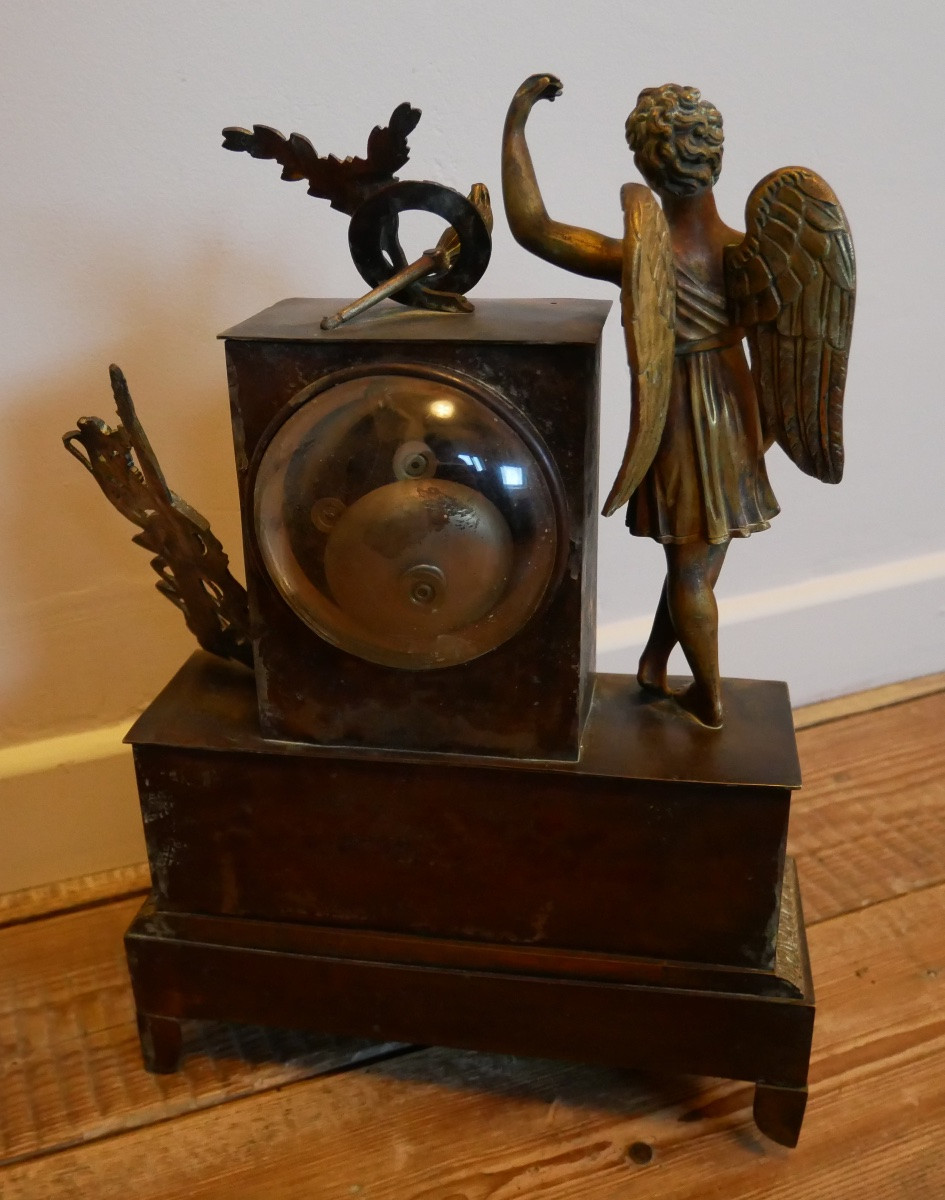 Empire Clock, Apollo, Gilt Bronze, 19th Century-photo-3