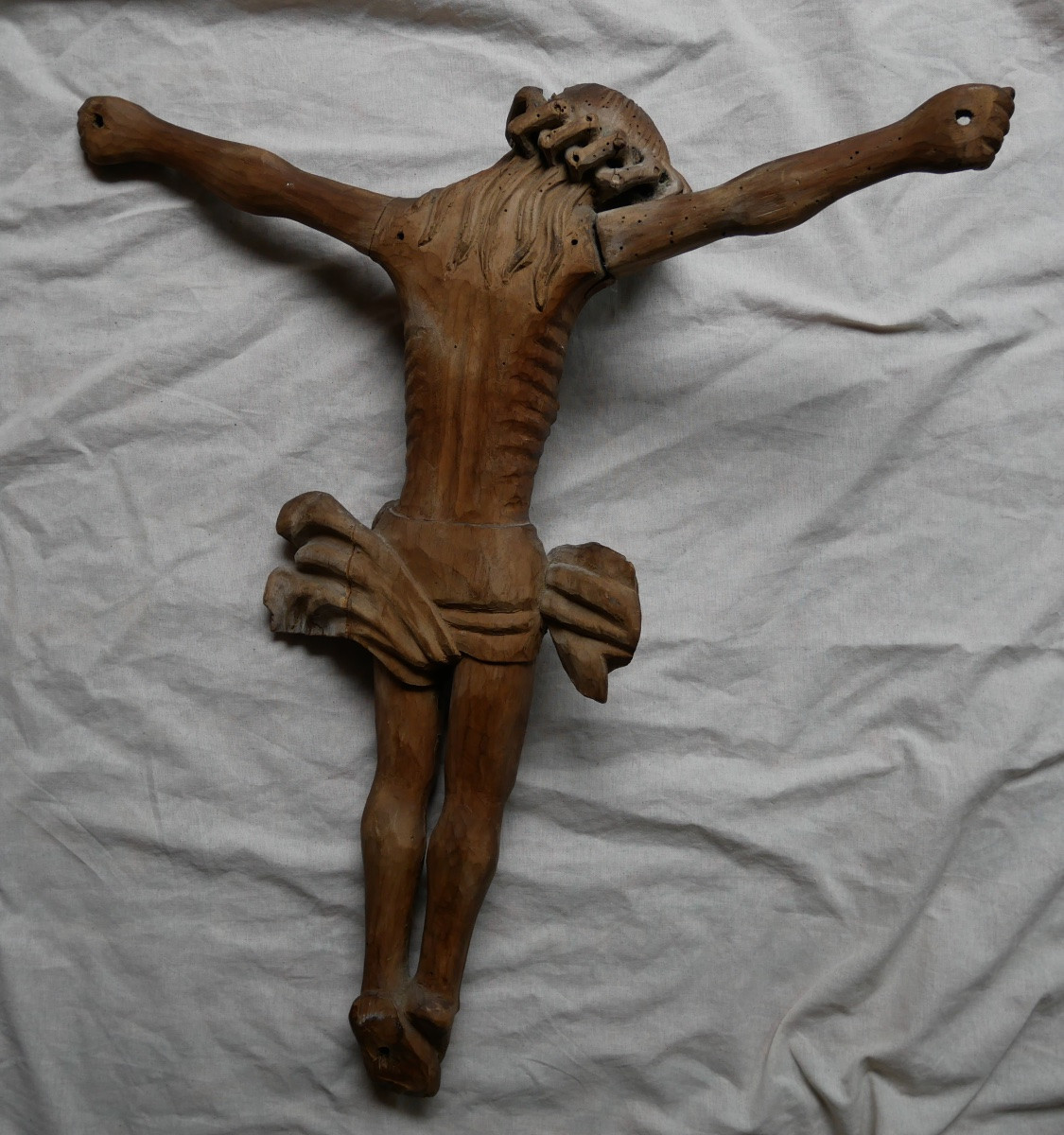 Carved Wood Christ d'Applique, 17th Century-photo-4