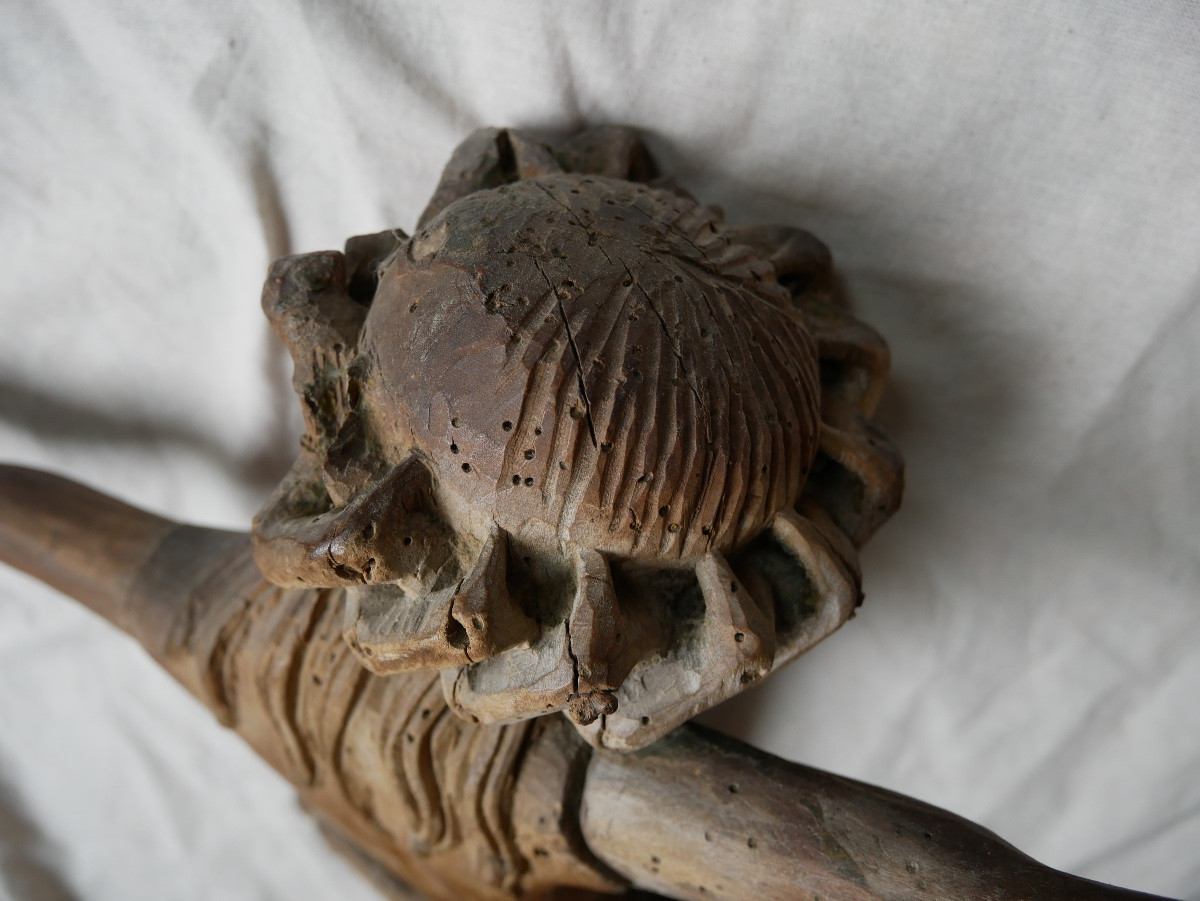 Carved Wood Christ d'Applique, 17th Century-photo-1