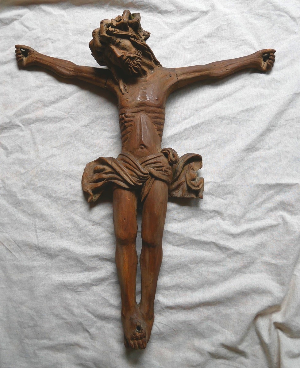 Carved Wood Christ d'Applique, 17th Century