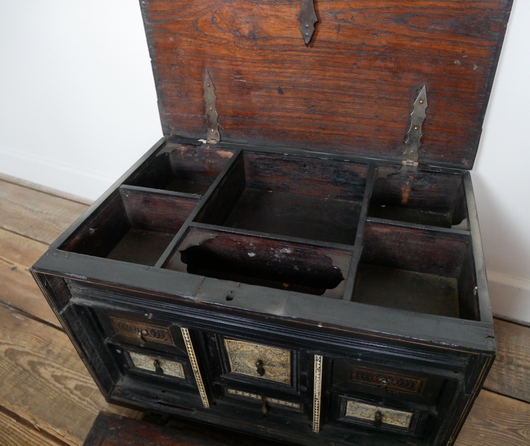 Indo-portuguese Cabinet, Travel Cabinet In Wood And Wood Veneer, 18th, 19th Century-photo-4