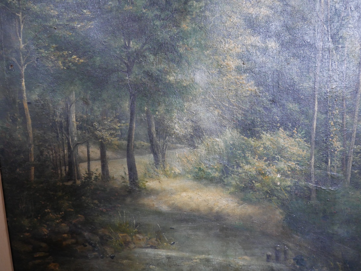 Eugène Eckendorf, Oil On Canvas, Sous-bois, 1900-photo-3