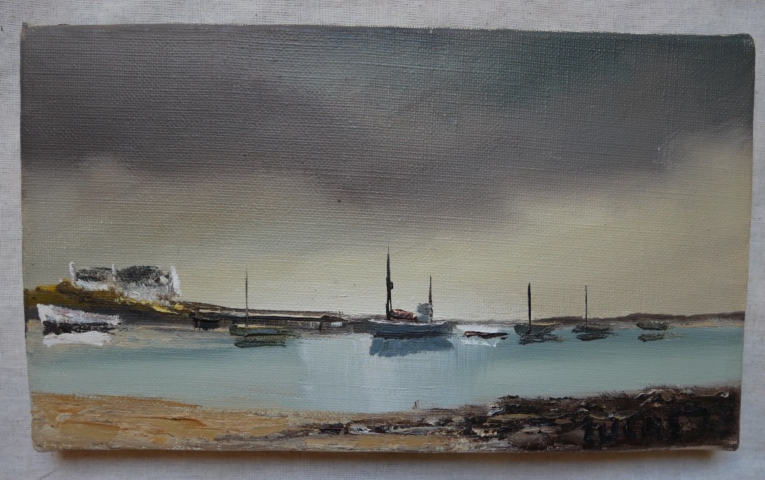 Dany Lucas, Paysage Breton, Marine, Huile sur Toile Signée, XXème