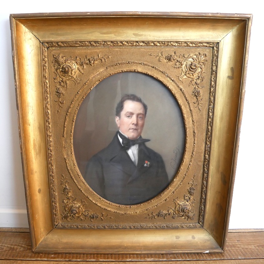 Paul Jourdy, Portrait d'Un Homme de Qualité, Pastel, Légion d'Honneur, XIXème
