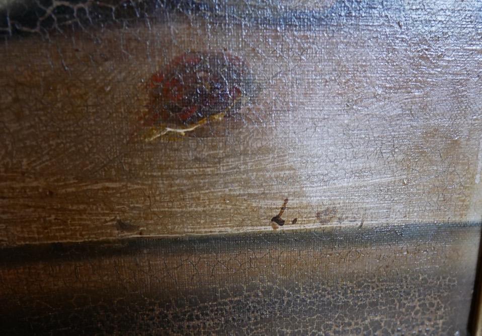 Oil On Canvas, Still Life With Peaches, 19th Century-photo-3