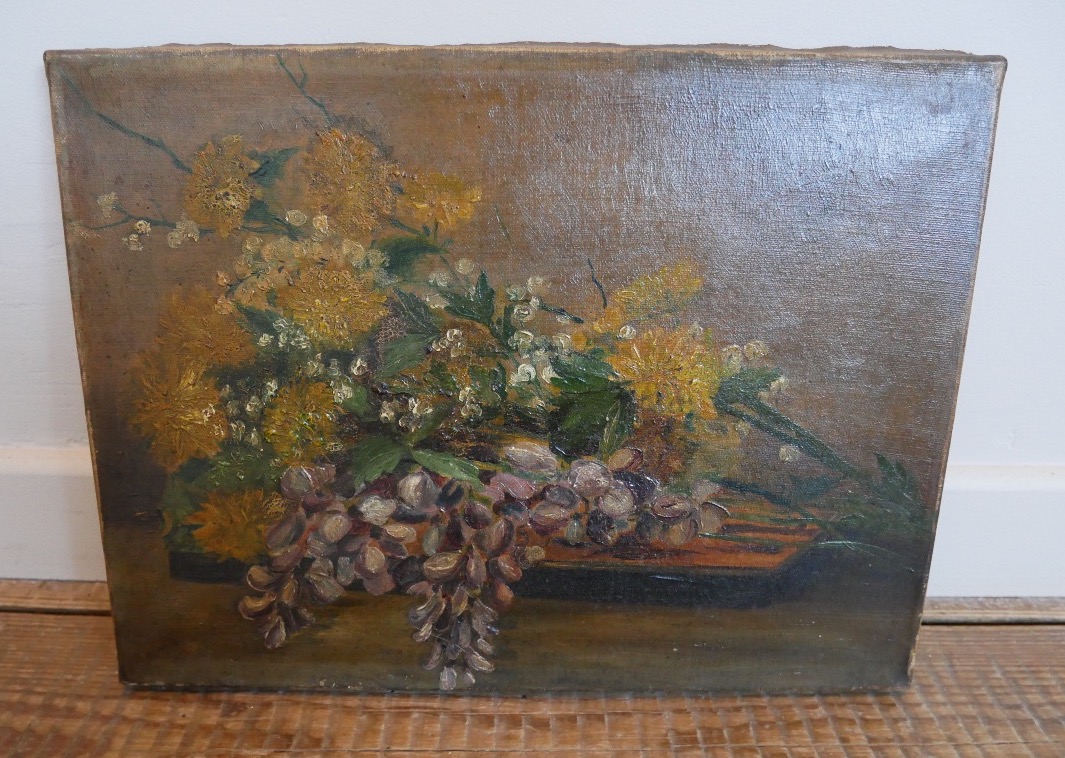 Huile sur toile, Bouquet de Fleurs, 1900-photo-2