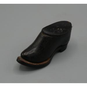 Tabatière Chaussure En Cuir, Travail De Compagnon, 1900