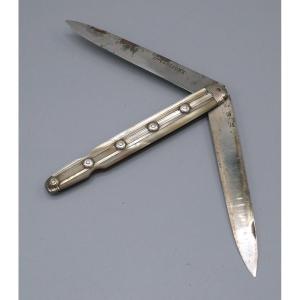 Couteau en nacre et argent, Cloisons, XVIIIème siècle