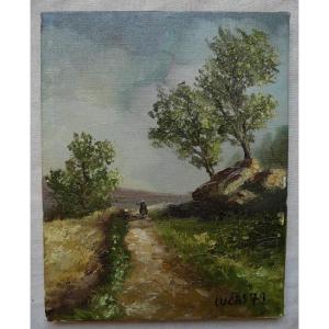 Dany Lucas, Signed Oil On Canvas, Breton Landscape, 20th Century