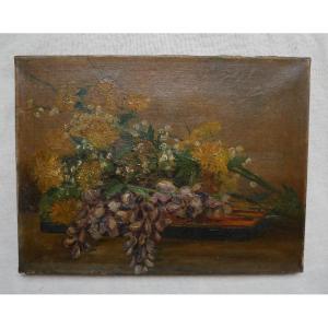 Huile sur toile, Bouquet de Fleurs, 1900