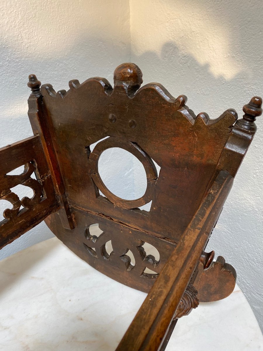 Cradle On Provençal Skates, Walnut Wood, Late Eighteenth Time-photo-3