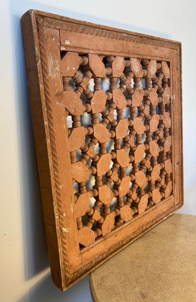 Moroccan Moucharabieh, Carved Wood, Late 19th/early 20th Century-photo-2