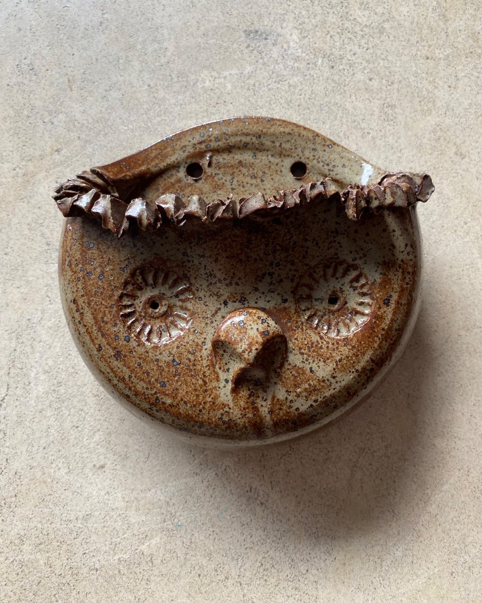 Flowerpot/empty Zoomorphic Pocket In Sandstone Attributed To Alexandre Kostanda, 1960s