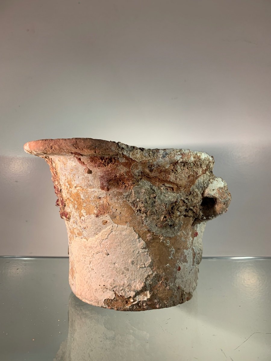 Pot With Handles In Glazed Terracotta With Marine Concretions, Roman Period-photo-2