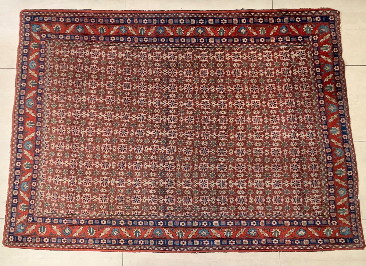 Kurdish Senneh Wool Rug, Early 20th Century