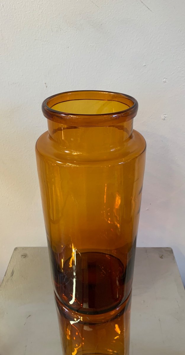 Bocal En Verre Teinté Orange, Epoque Fin XVIIIe/début XIXe-photo-2