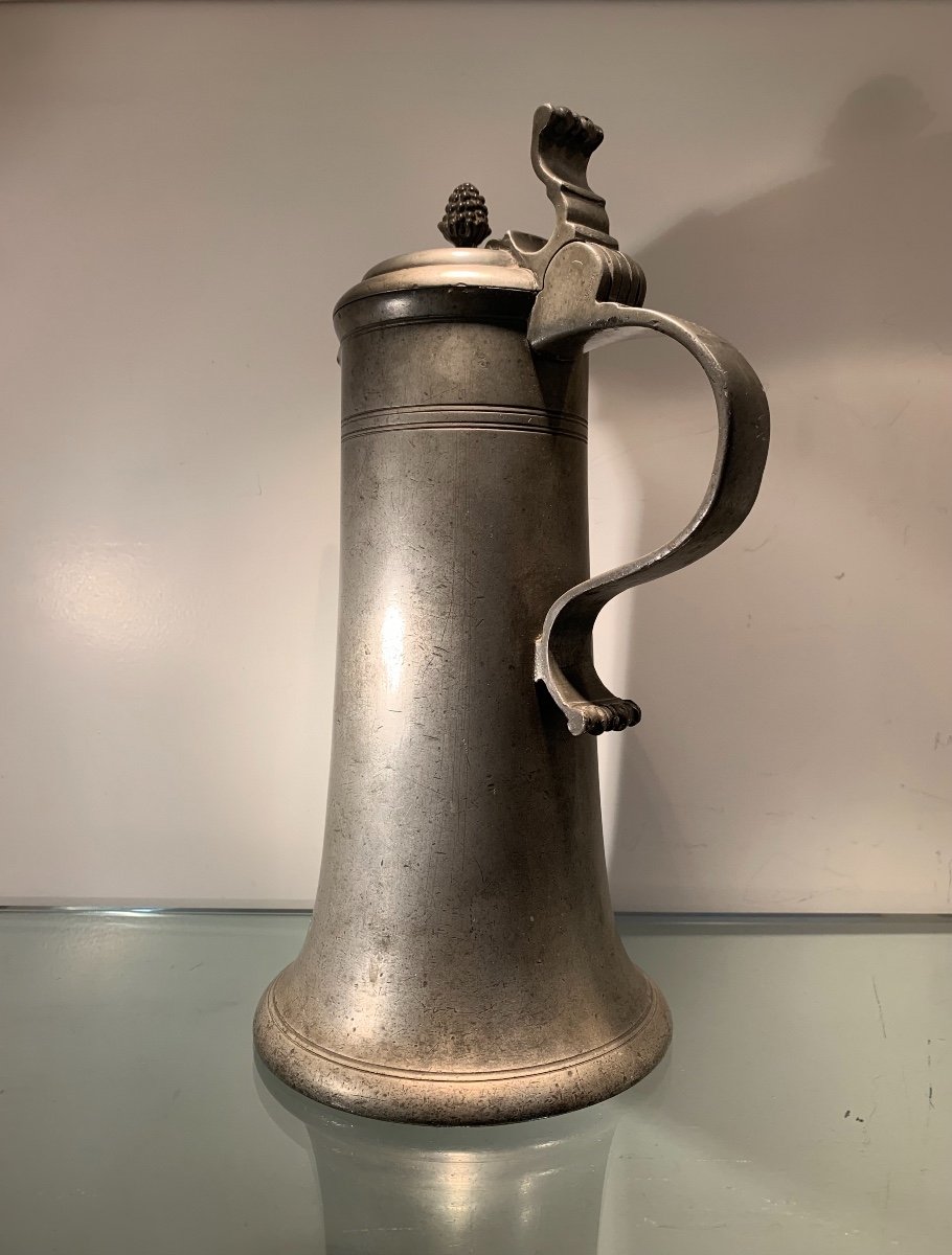 Chope En Etain Datée De 1749, Suisse, Epoque XVIIIème-photo-2