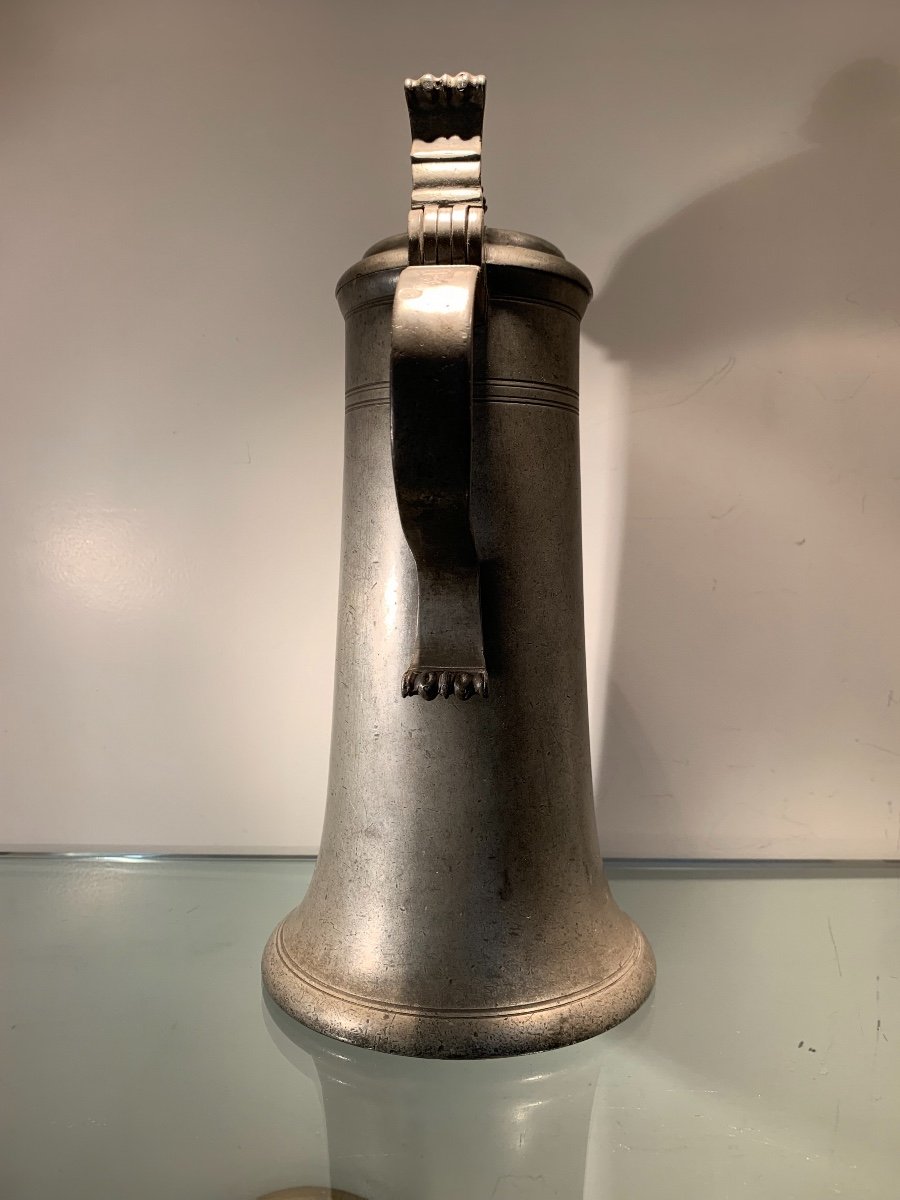 Chope En Etain Datée De 1749, Suisse, Epoque XVIIIème-photo-3