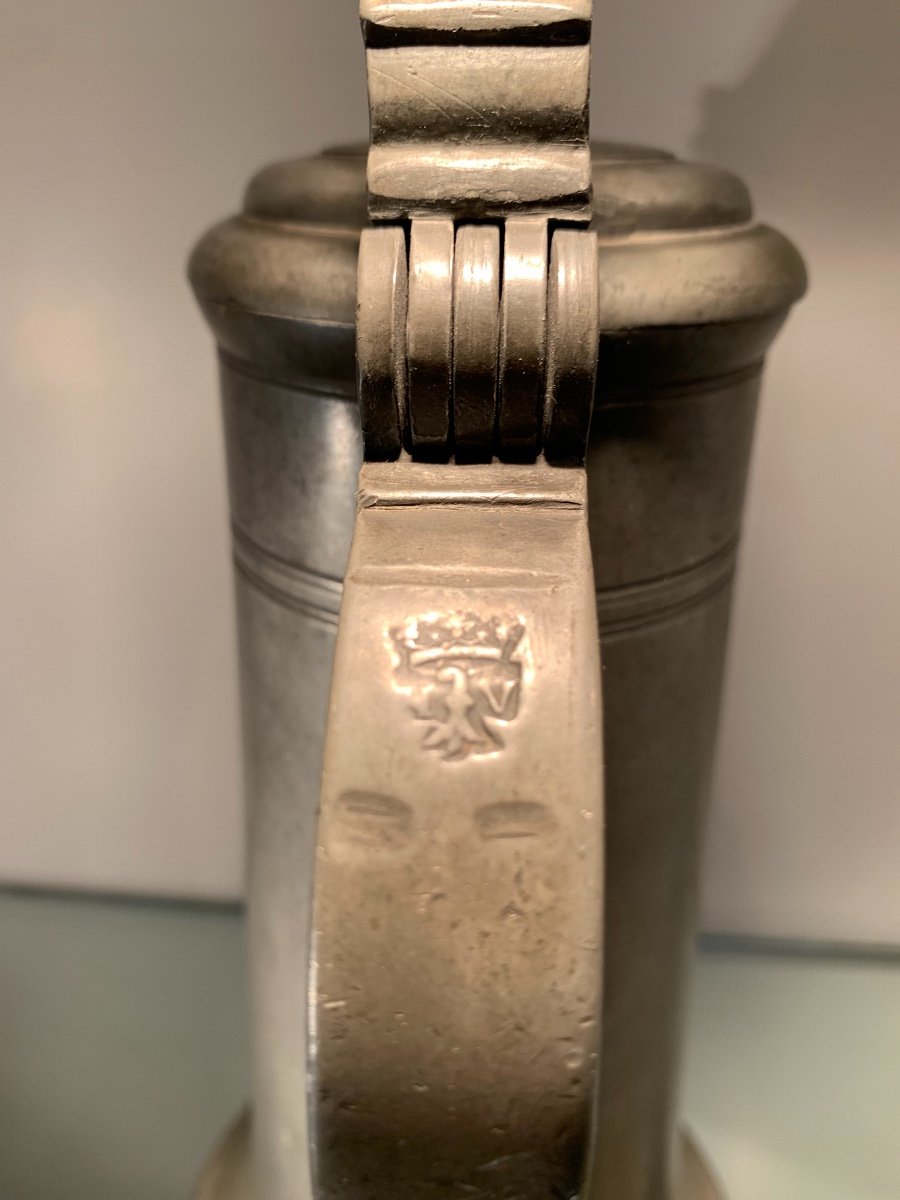 Chope En Etain Datée De 1749, Suisse, Epoque XVIIIème-photo-6