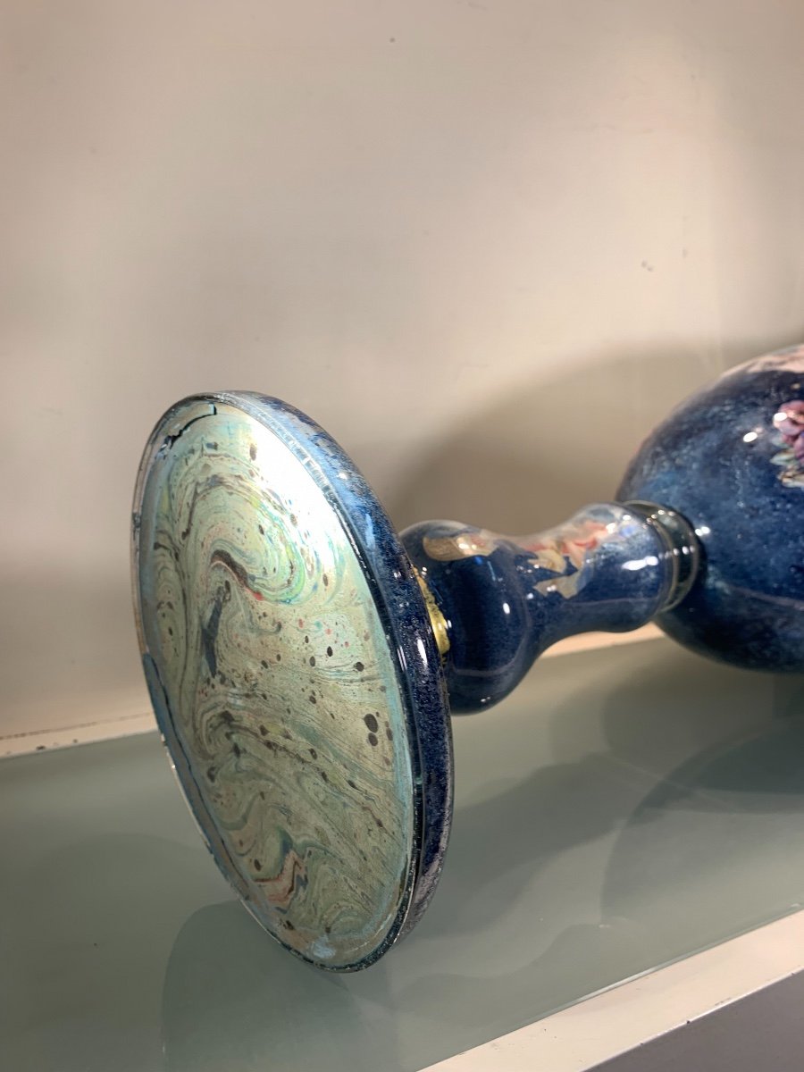 Grande Coupe En Fixé Sous Verre, Arte Povera, Epoque Fin XIXème/Début XXème-photo-5