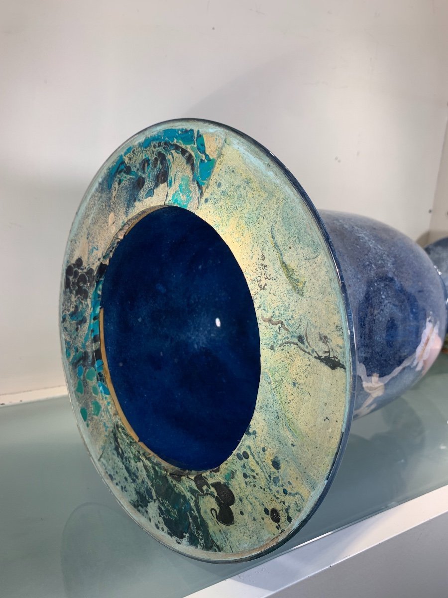 Grande Coupe En Fixé Sous Verre, Arte Povera, Epoque Fin XIXème/Début XXème-photo-6