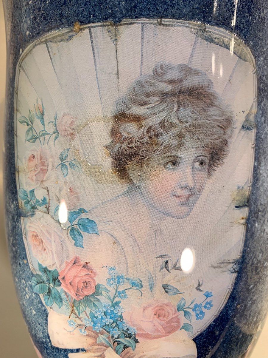 Grande Coupe En Fixé Sous Verre, Arte Povera, Epoque Fin XIXème/Début XXème-photo-7