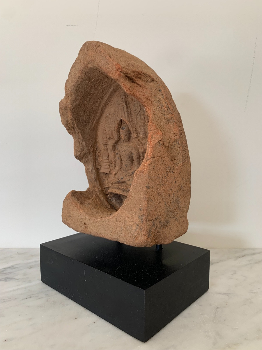 Tablette Votive Au Buddha, Terre Cuite, Asie Du Sud-est Ou Inde, Xe/XIIIe Siècle-photo-2