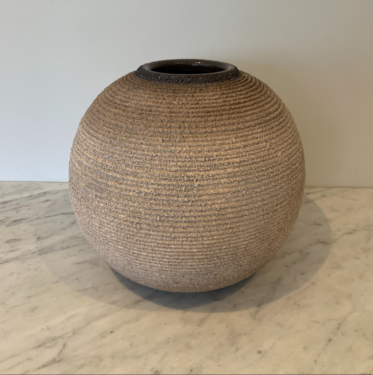 Art Deco Ball Vase Attributed To Louis Dage, Ceramic, 1930s