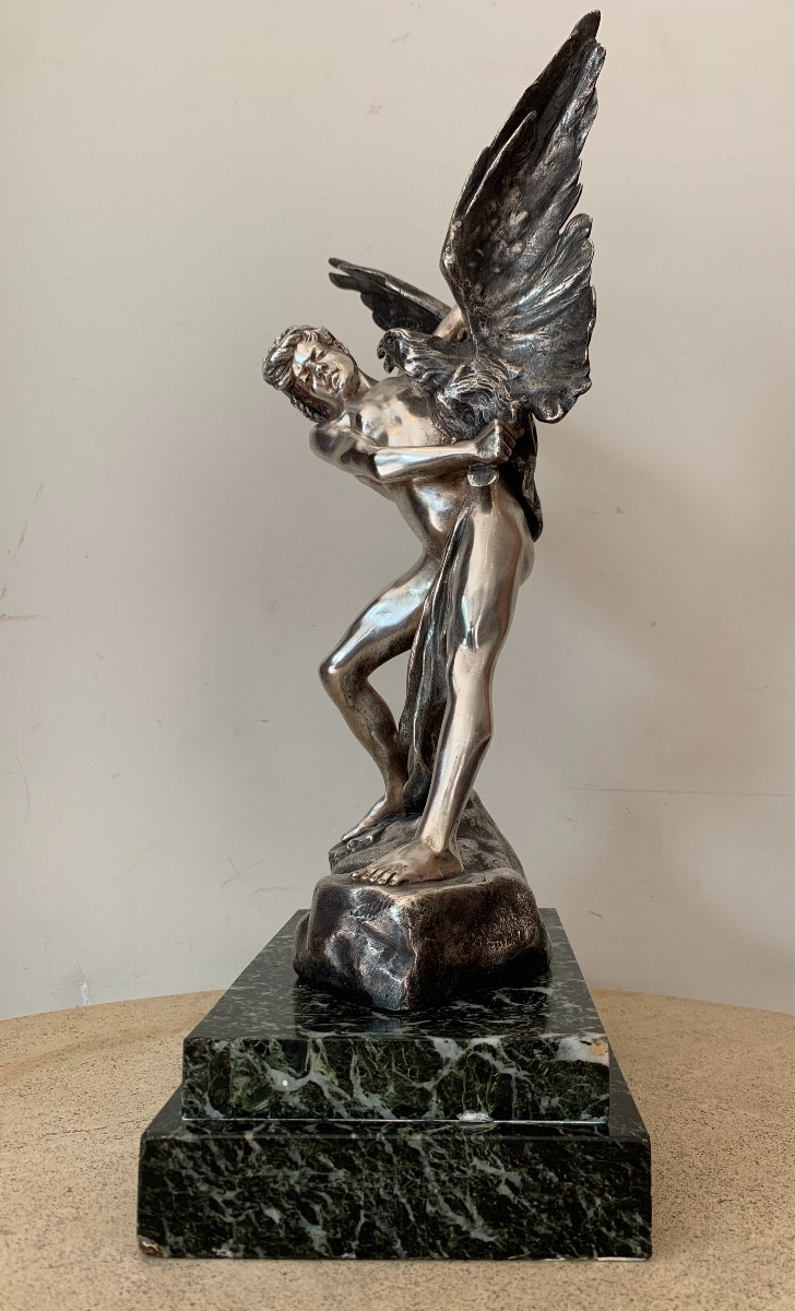 Silver-plated Bronze Statuette By Jean Verschneider, 1920s/1930s-photo-2