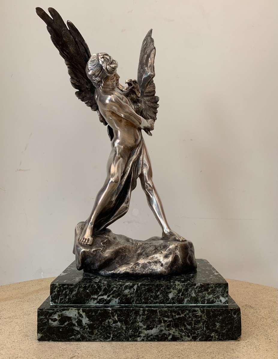 Silver-plated Bronze Statuette By Jean Verschneider, 1920s/1930s-photo-4