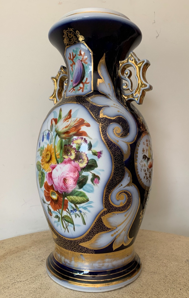 Bayeux Porcelain Vase With Handles, 19th Century-photo-2
