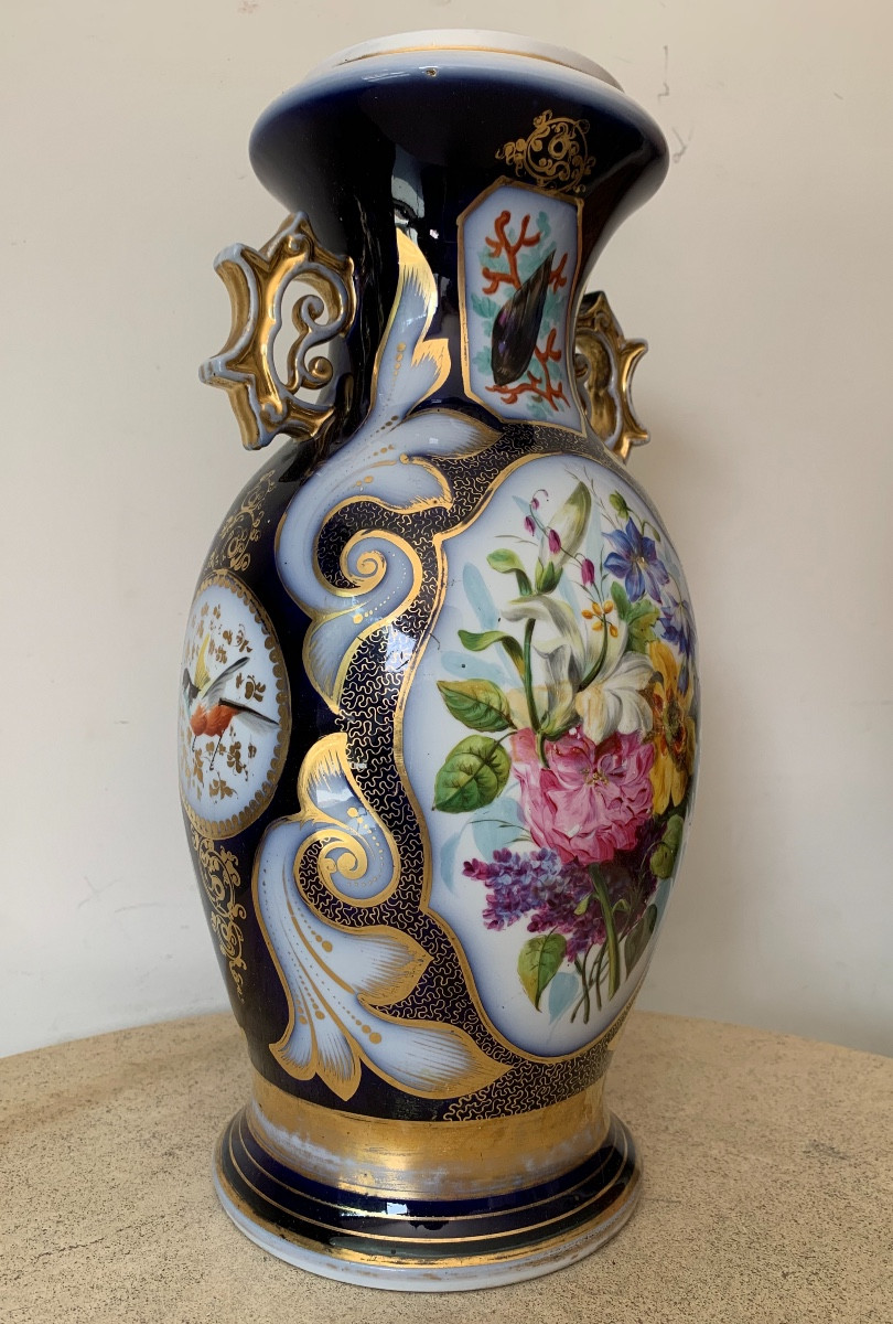 Bayeux Porcelain Vase With Handles, 19th Century-photo-4