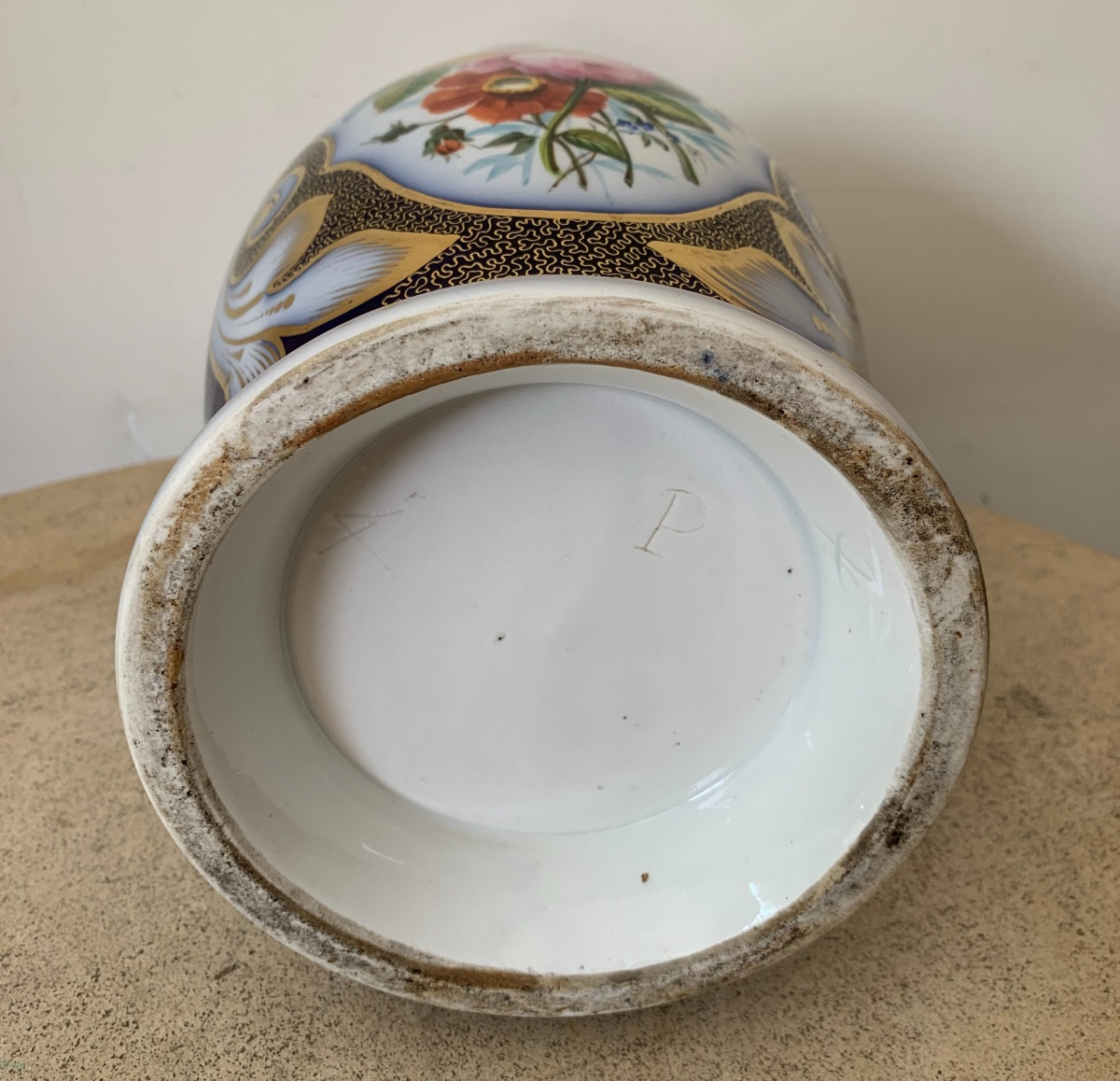 Bayeux Porcelain Vase With Handles, 19th Century-photo-6