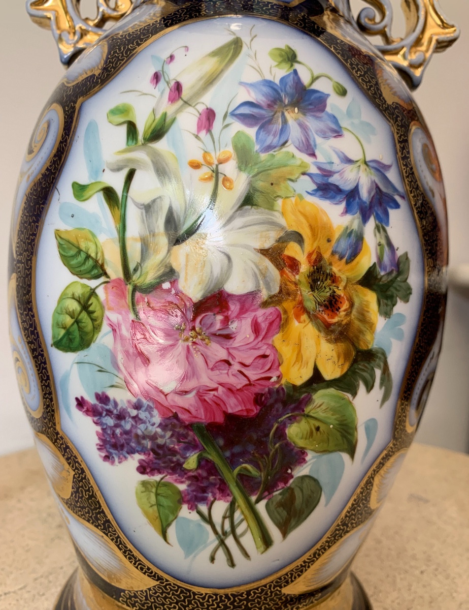 Bayeux Porcelain Vase With Handles, 19th Century-photo-8