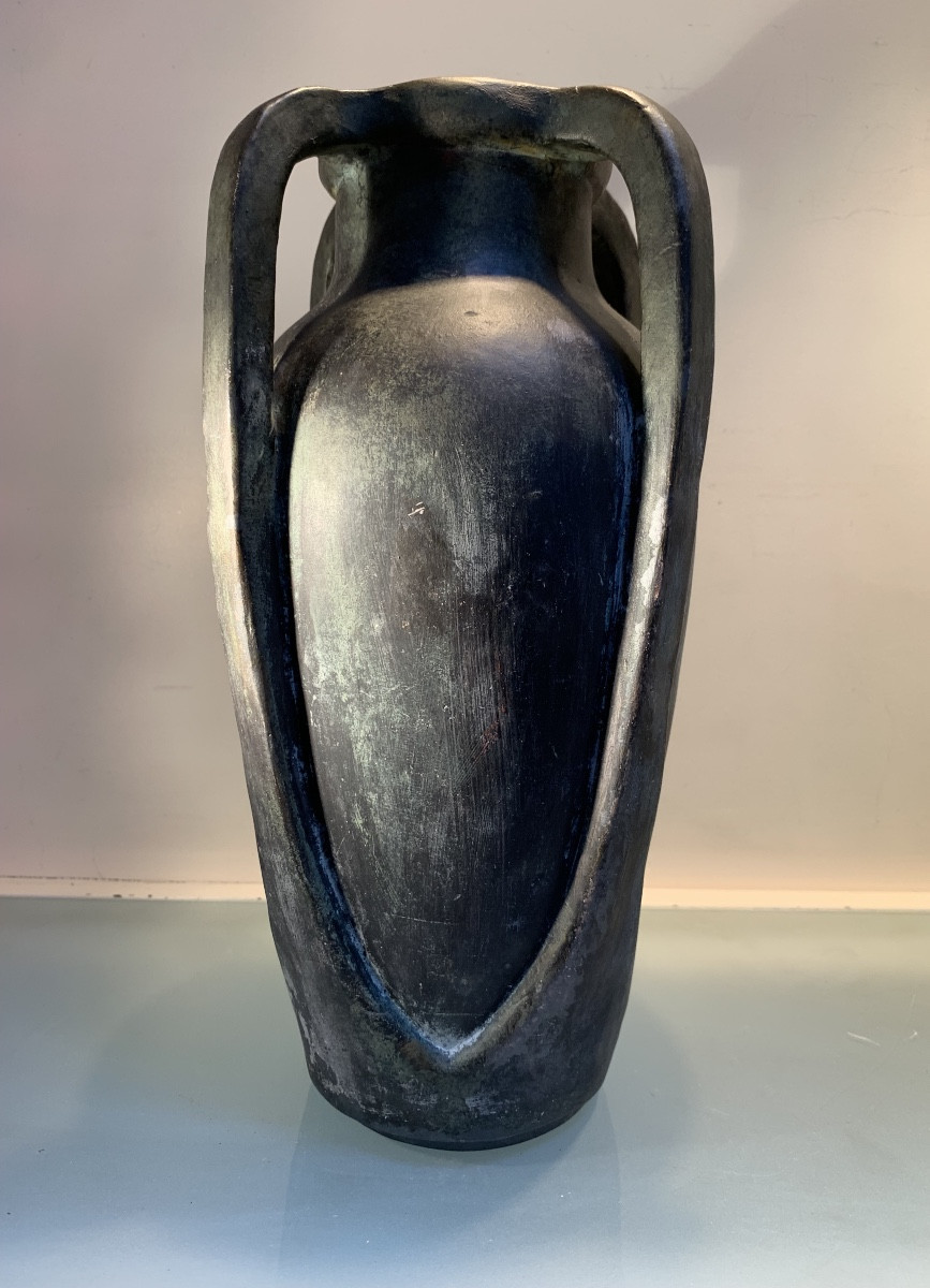 Vase En Faience Art Nouveau Par Jean-Baptiste Massier, Epoque 1900-photo-3