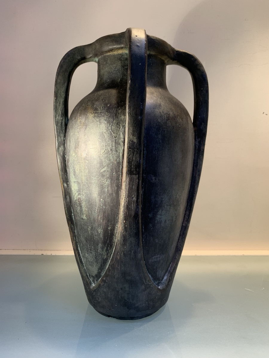 Vase En Faience Art Nouveau Par Jean-Baptiste Massier, Epoque 1900-photo-2