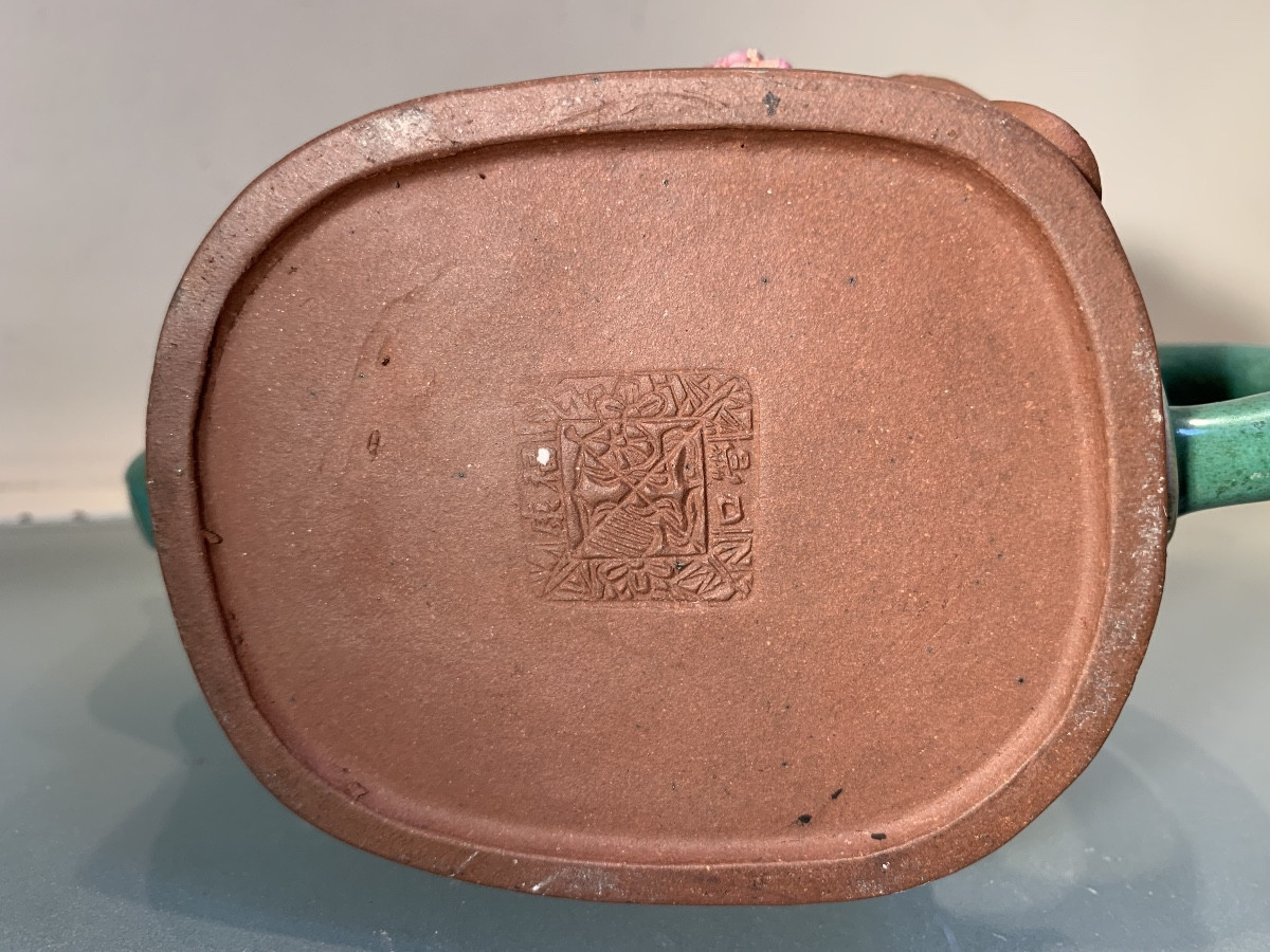 Théière En Yixing, Terre Cuite Emaillée, Epoque Début XXème-photo-5