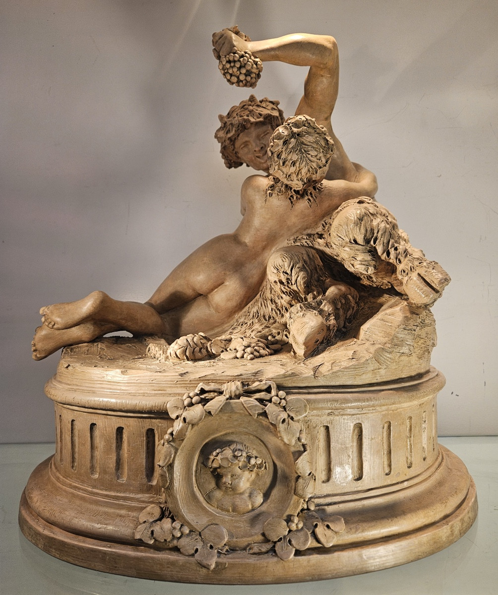 Terracotta Group After Clodion, Pan And The Nymph Syrinx, Period 1900