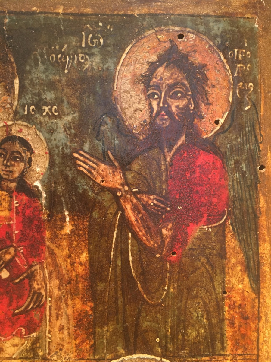 Byzantine Icon, Tempera On Wood, 19th Century-photo-3