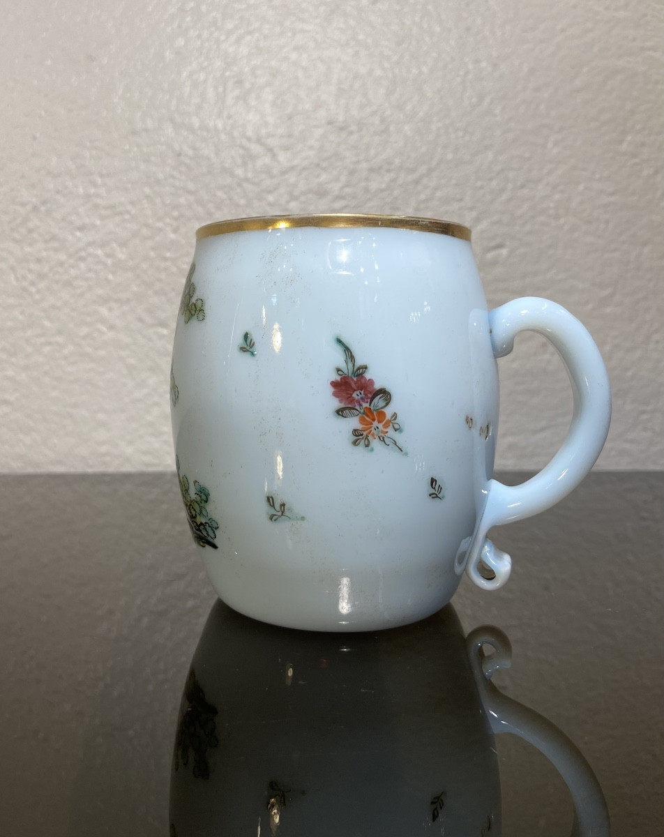 Gobelet A Lait En Verre Opalin Emaillé, Allemagne, Epoque XVIIIe-photo-3