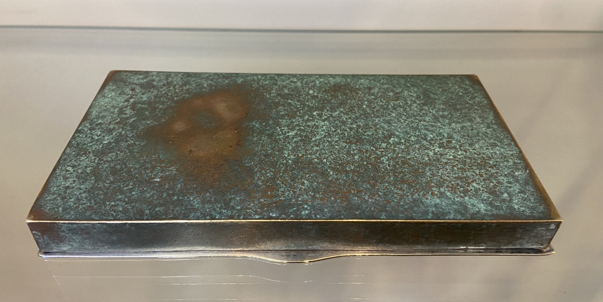 Modernist Art Deco Box, Silver-plated Brass, 1930s-photo-6