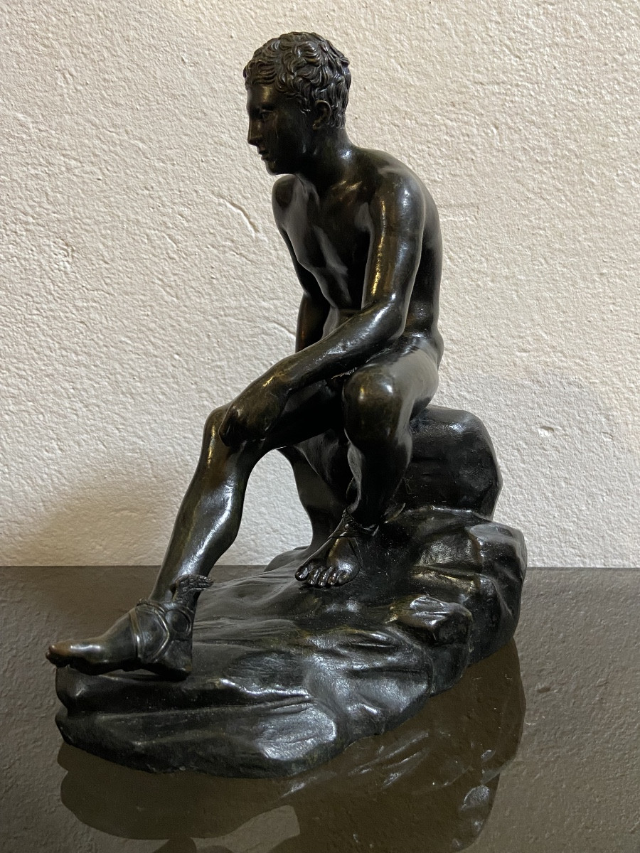 Bronze A L'Antique, Hermès Assis, Epoque XIXe-photo-2