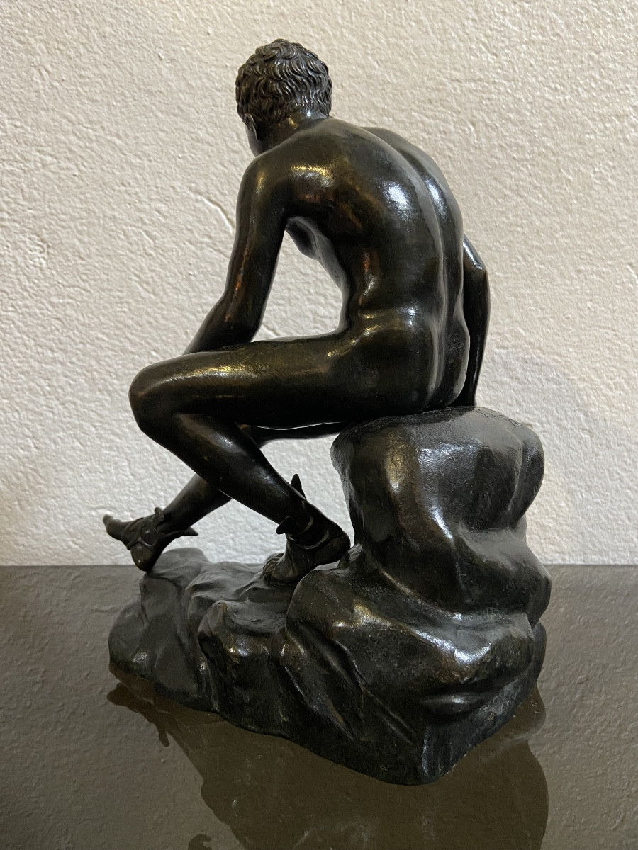 Bronze A L'Antique, Hermès Assis, Epoque XIXe-photo-1